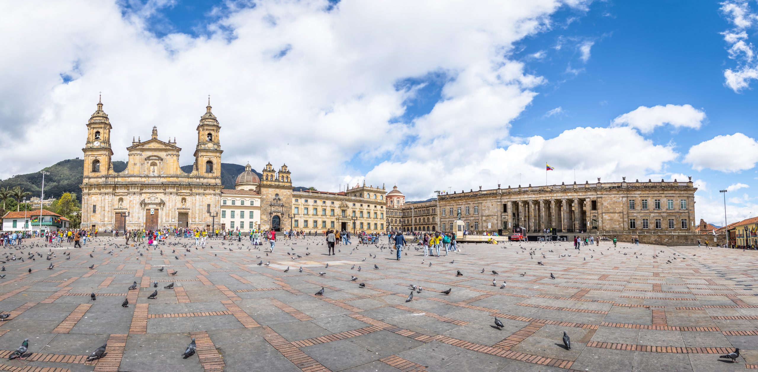 Colombia Bogota Bolivar Square and cathedral