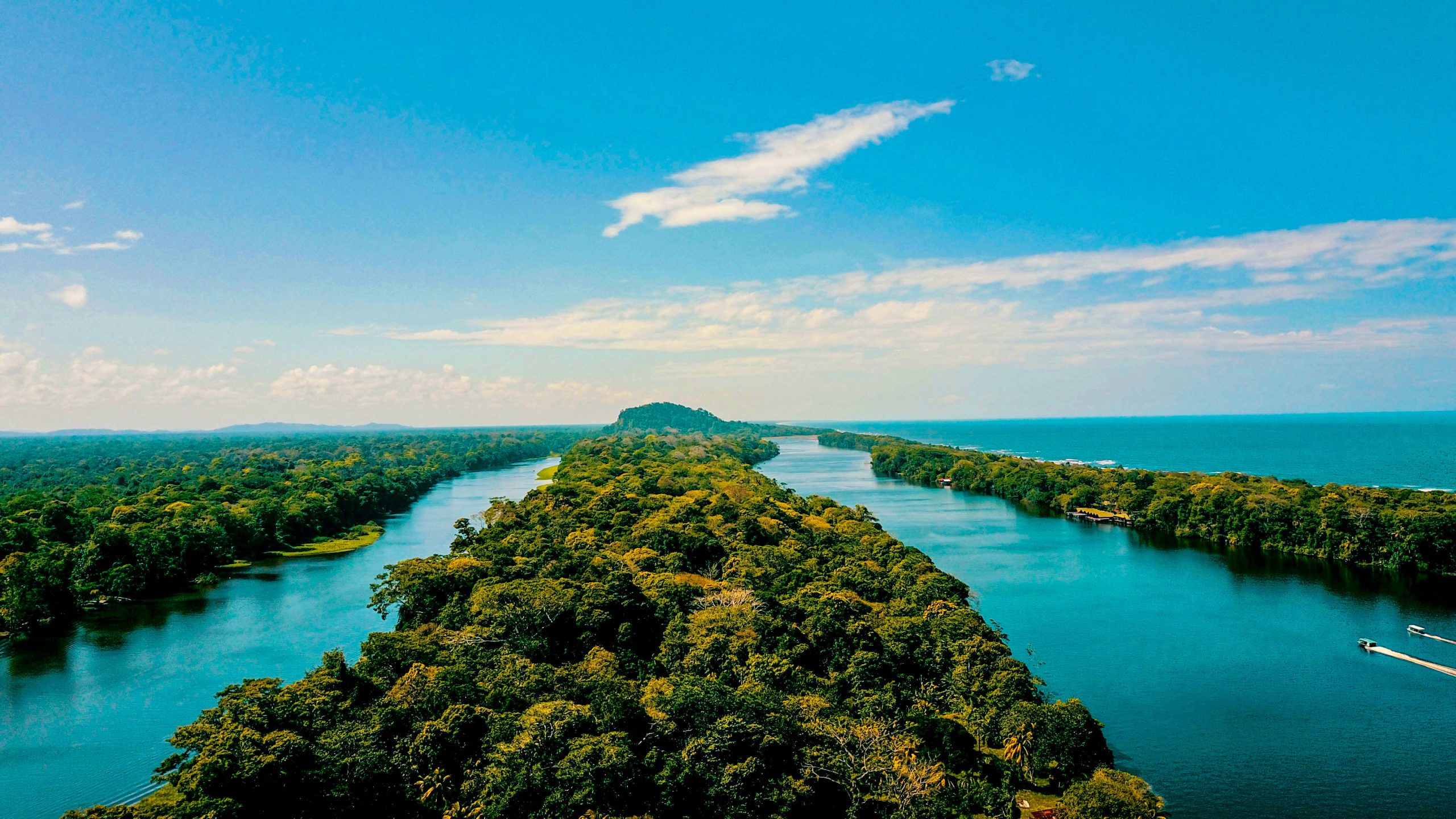 Costa Rica Totuguero canals aerial