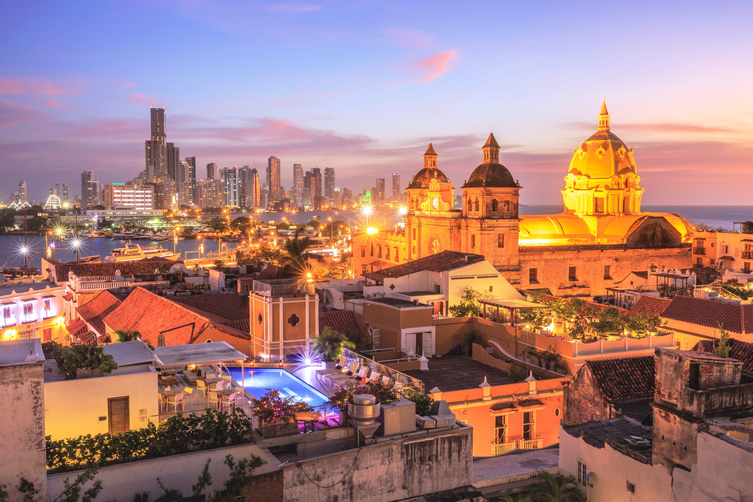 Colombia Cartagena at night