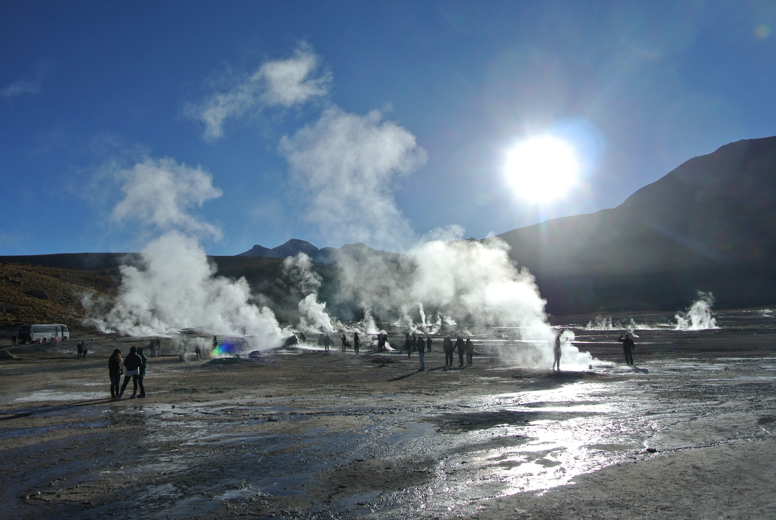 Chile El Tatio geysers at dawn