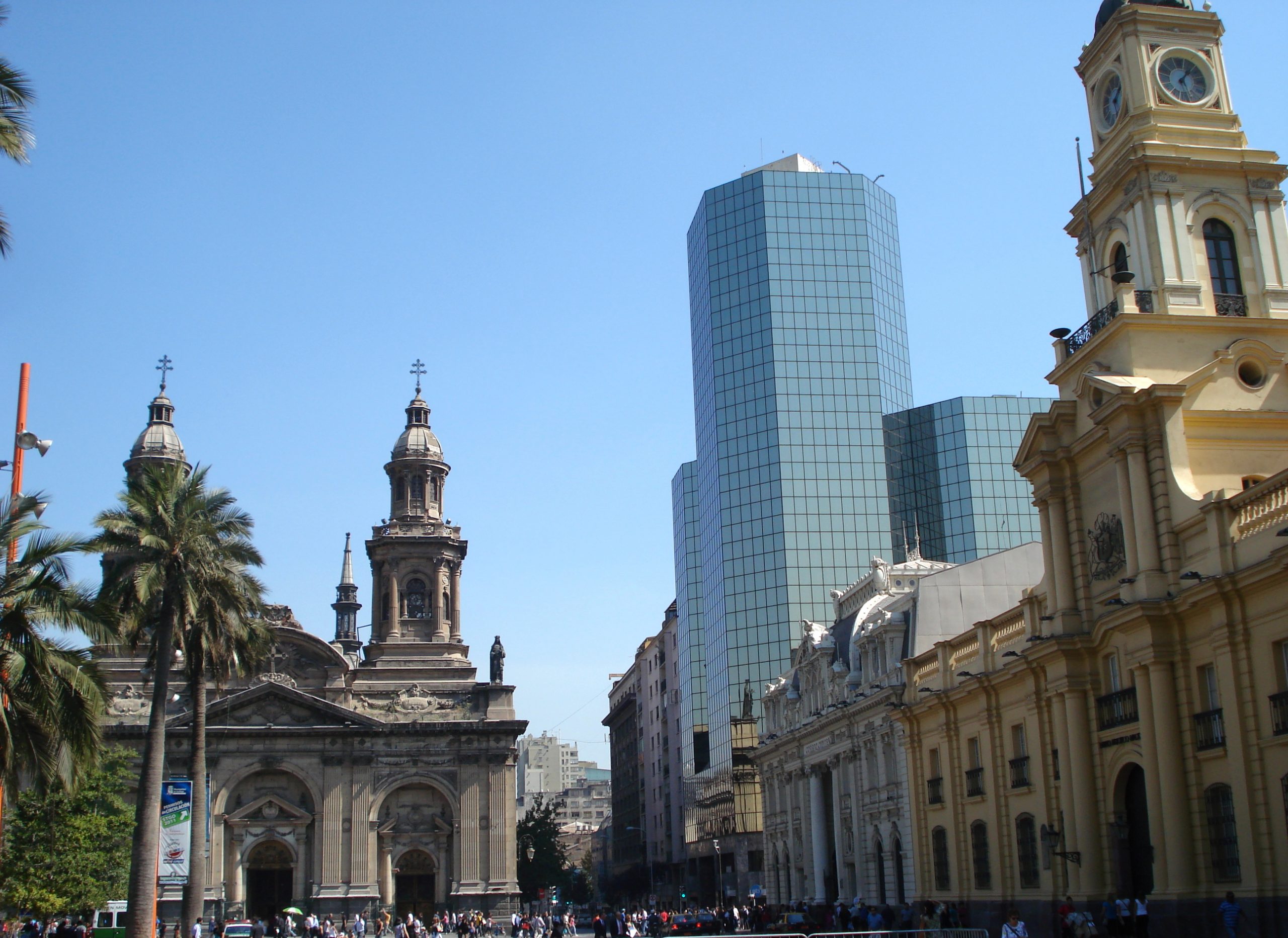 Chile Santiago centre old and new