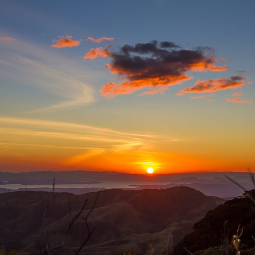 Costa Rica Monteverde hill sunset