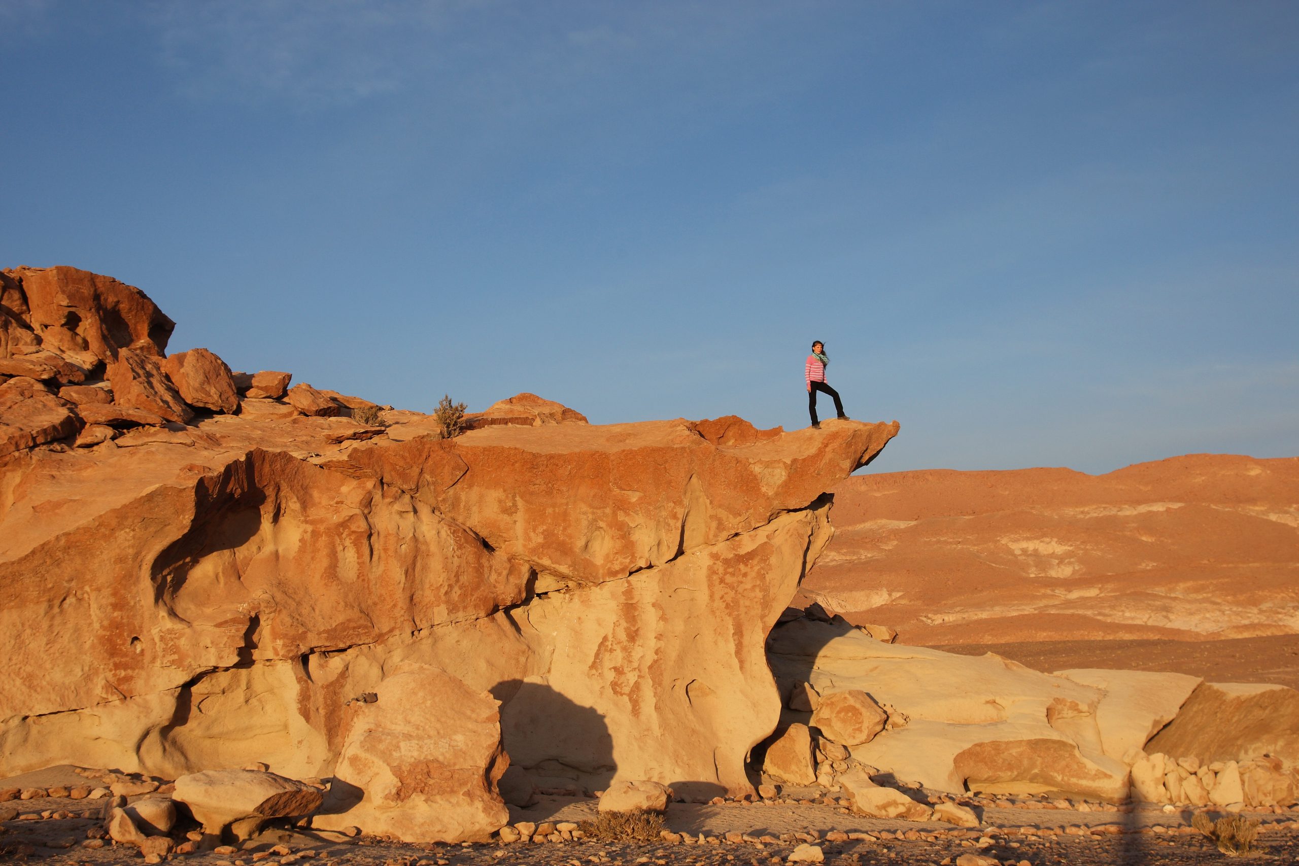 Chile Moon Valley person on rock