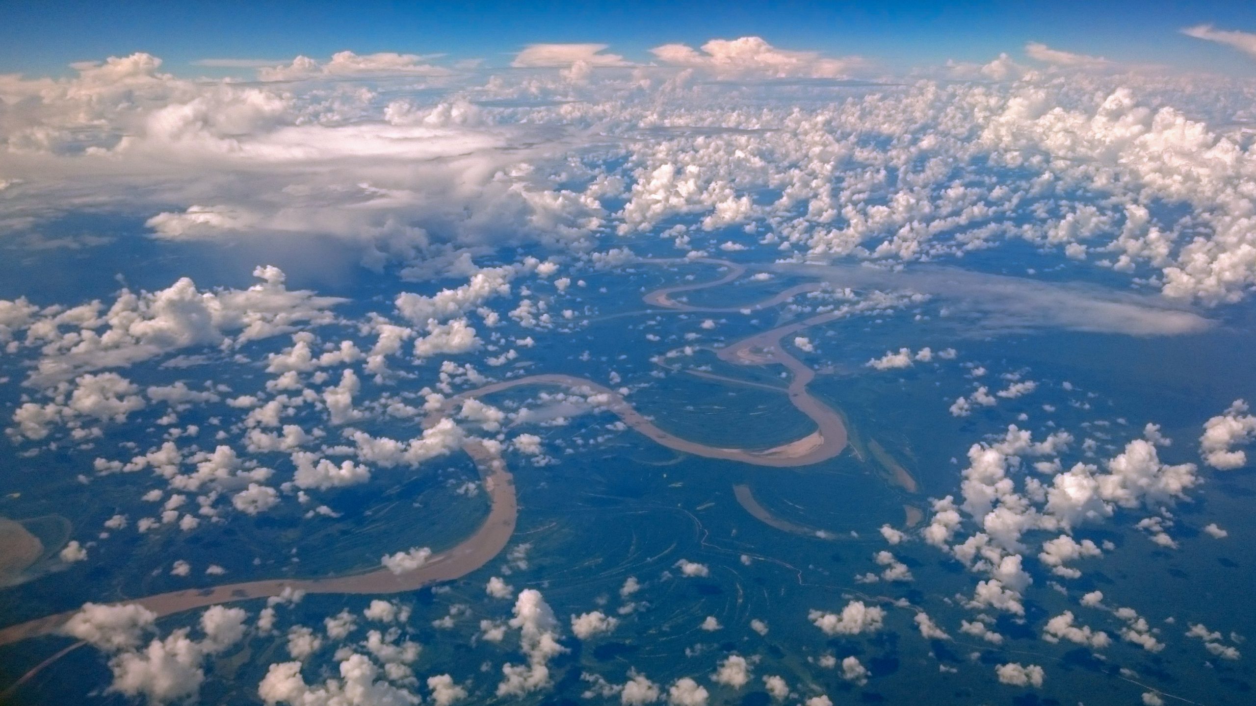 Peru Madre de Dios River and Amazon from above